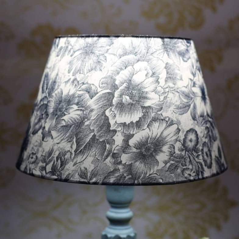 Blue Flower Printed Lampshade